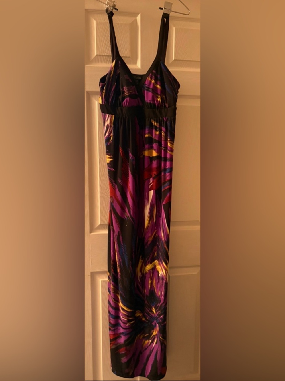 Sleeveless Purple Multi-Color Maxi Dress